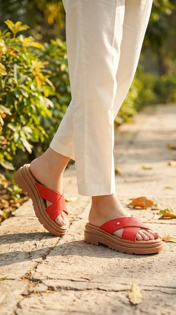 Red Casual Softy For Ladies CL5566