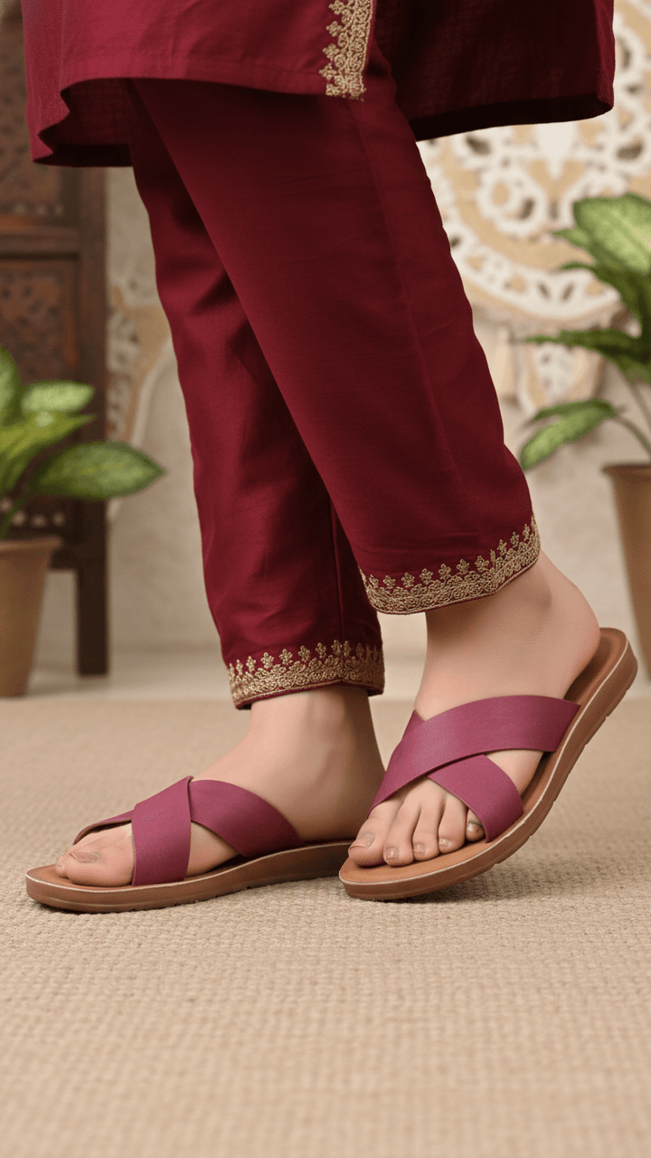 Maroon Casual Women Softy CL5608