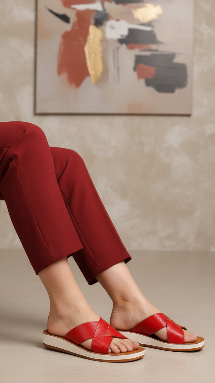 Red Casual Softy For Women CL5626