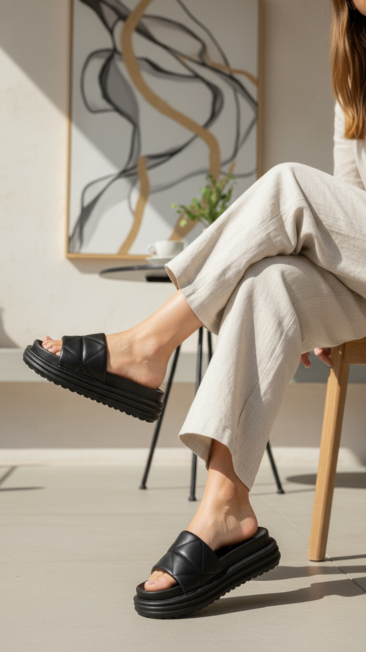 Black Casual Slipper CL9249