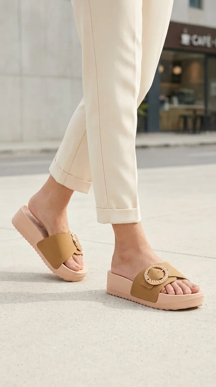 Beige Casual Softy For Women CL9414