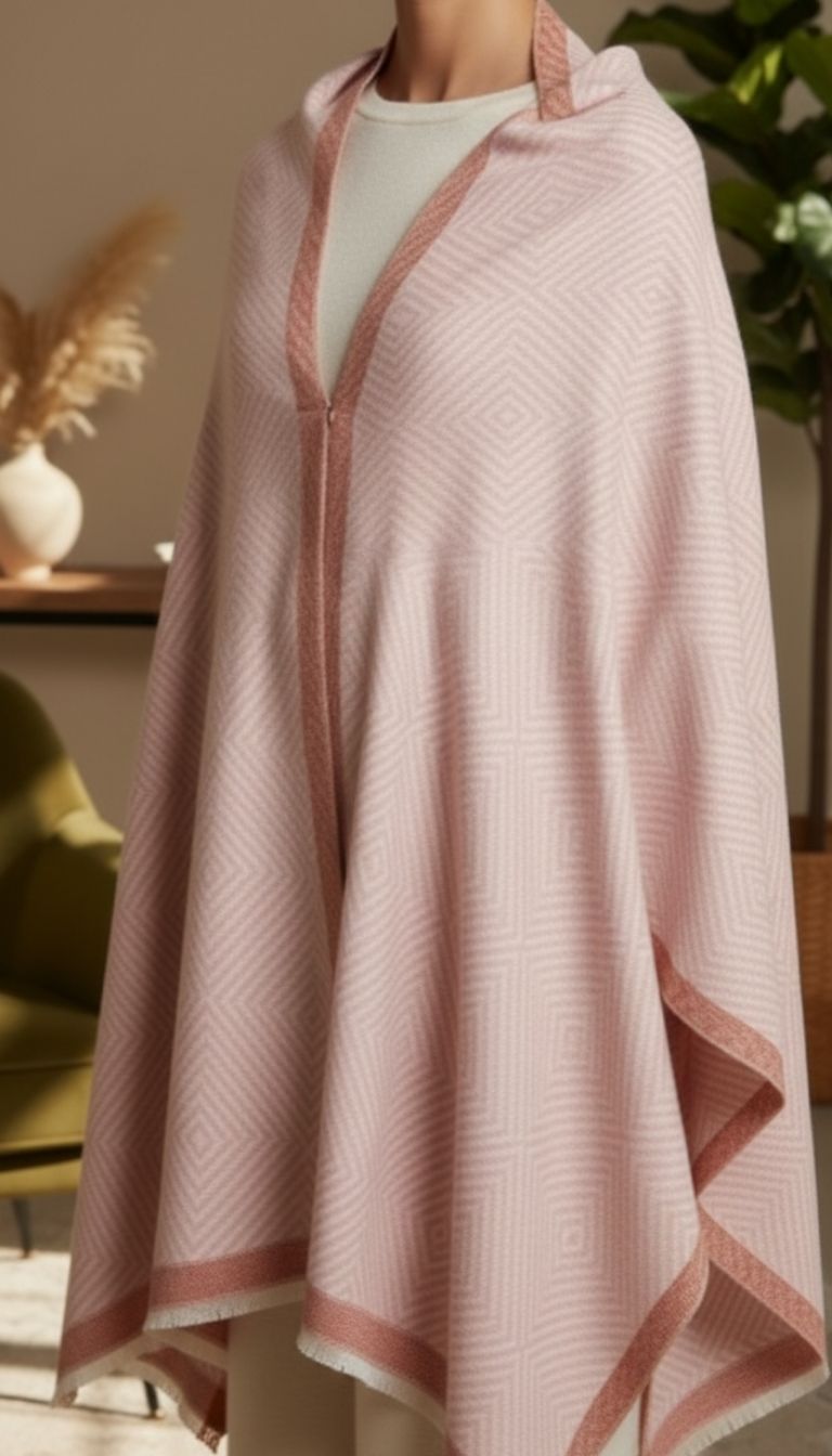 Pink Winter Cape Shawl PW5905