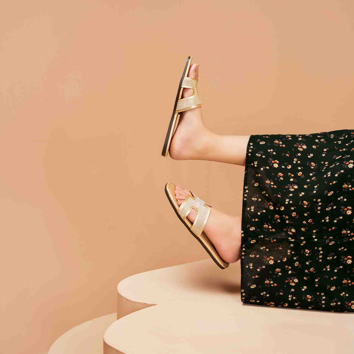 Golden Casual Slipper for Women