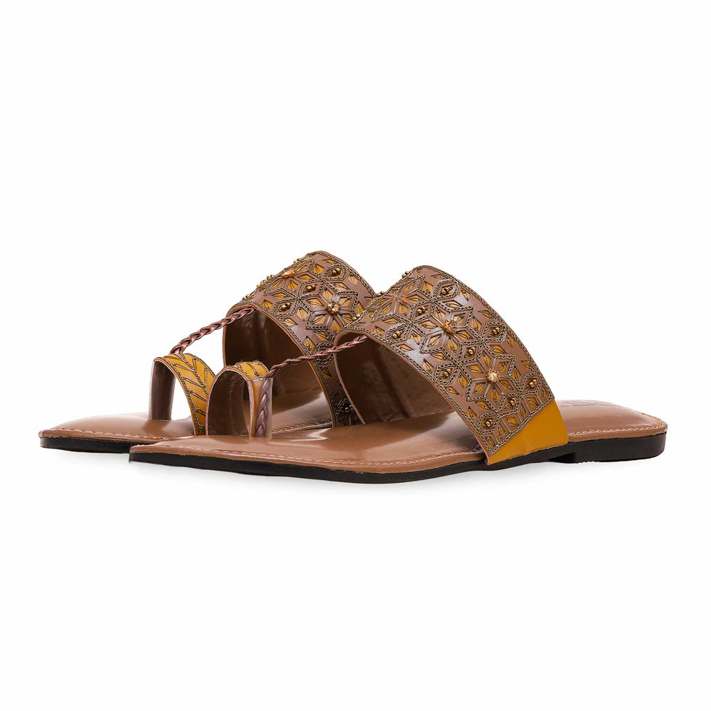 Brown Fancy Chappal EC0178