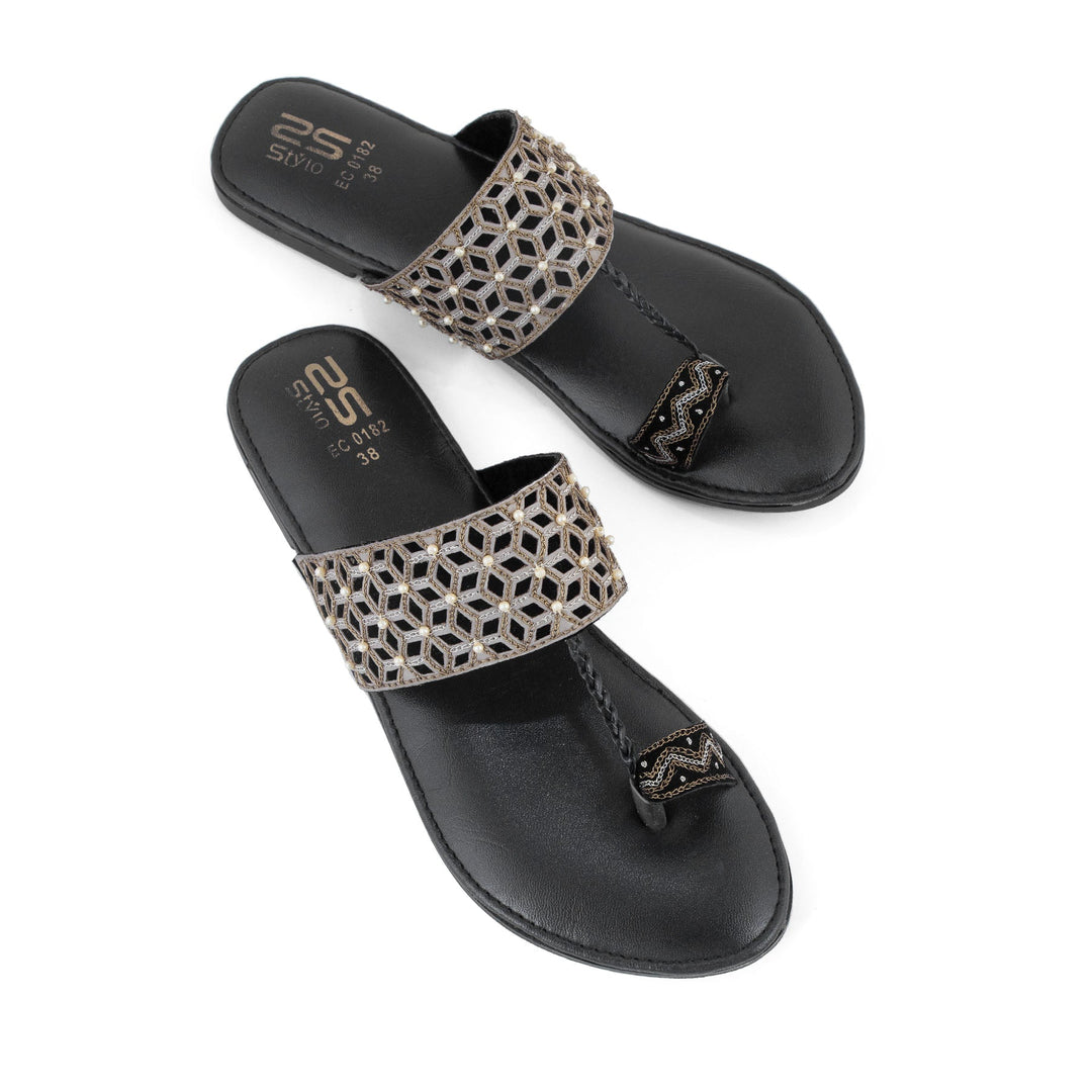 Black Ethnic Chappal EC0182