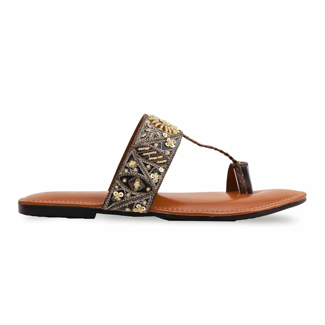 Brown Fancy Chappal EC0185