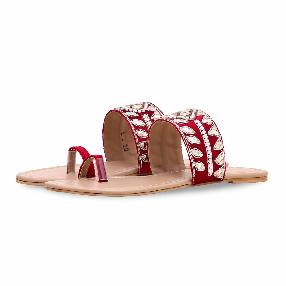 Maroon Ethnic Chappal EC0198