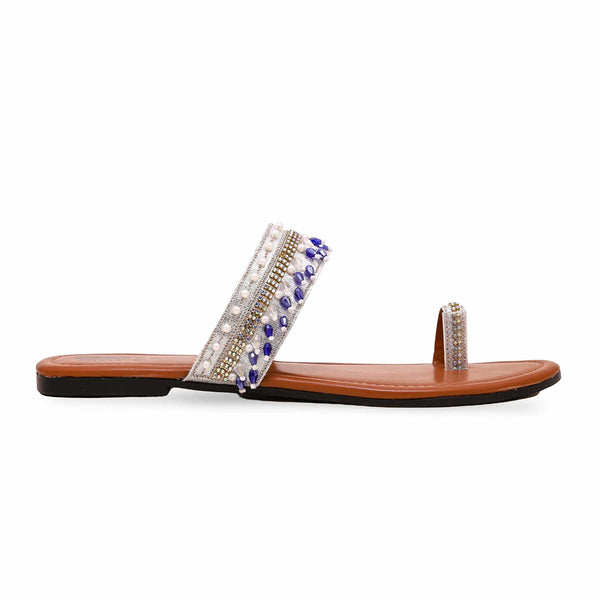 Blue Ethnic Chappal For Women EC0211