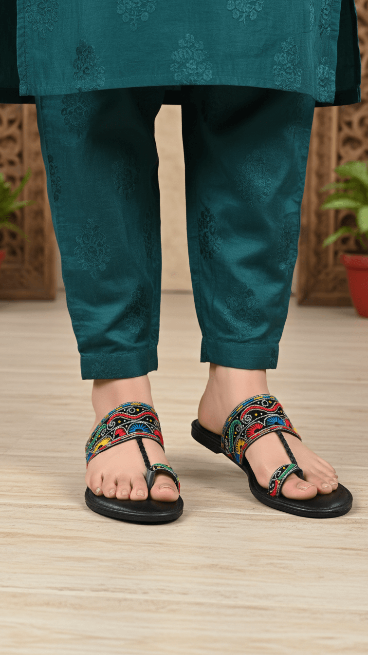 Black Fancy Chappal EC0213