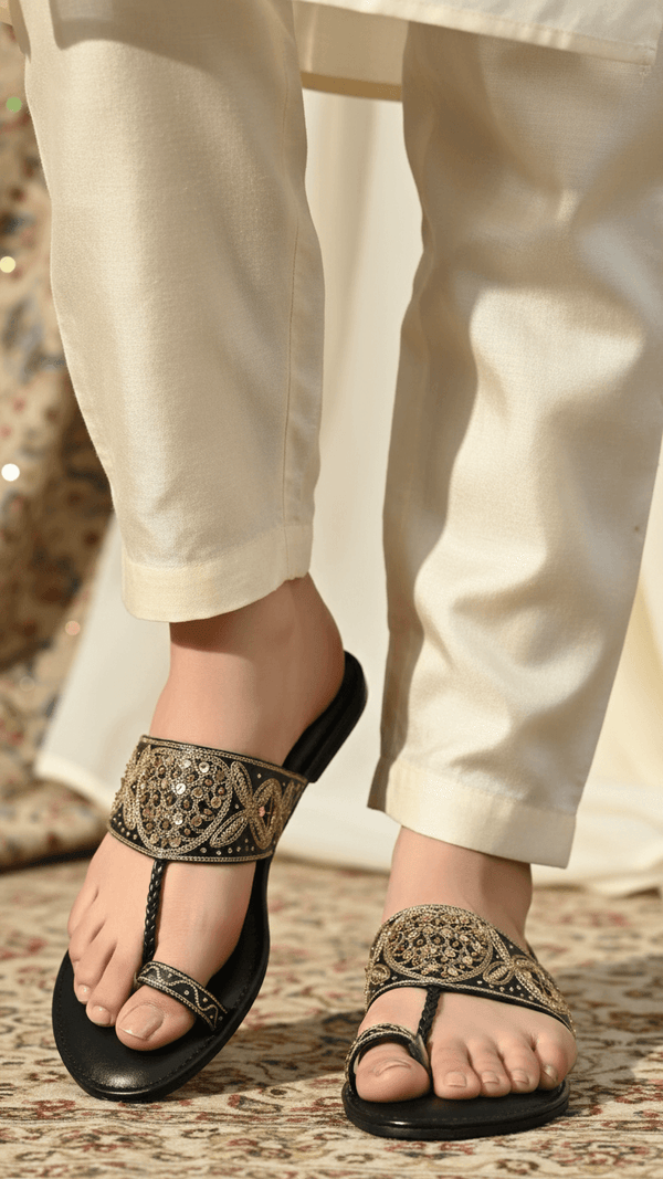 Black Ethnic Chappal EC0214