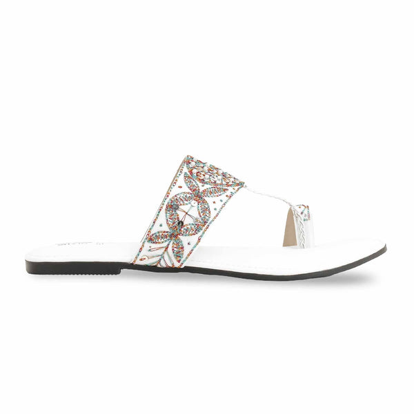 White Formal Women Chappal EC0214