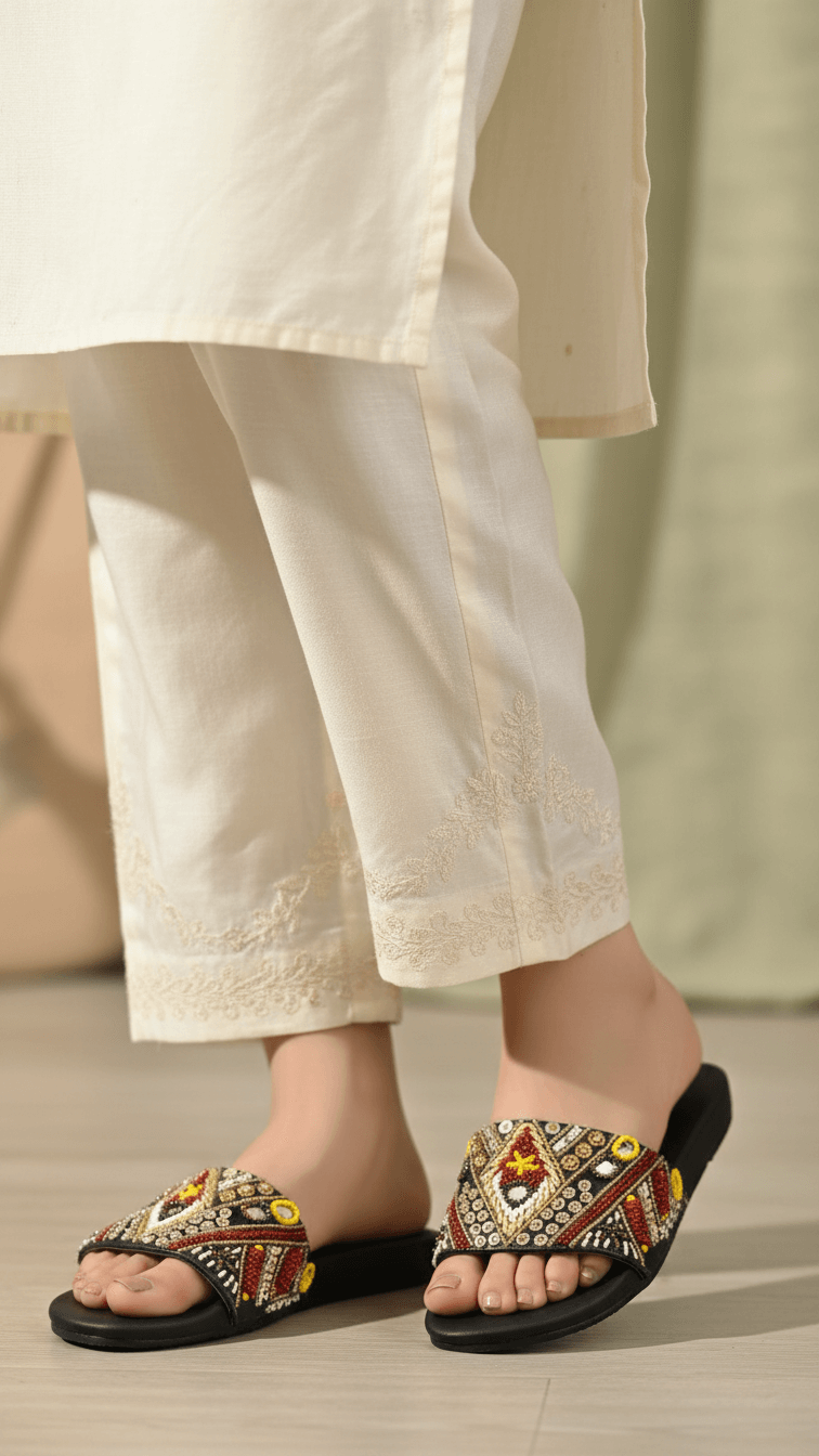 Black Fancy Slipper EC0216