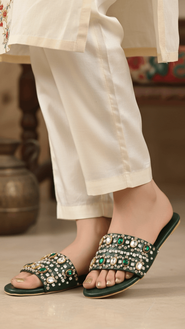 Green Fancy Women Slipper EC0217