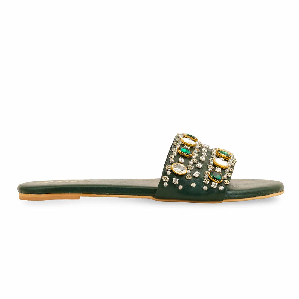 Green Fancy Women Slipper EC0217