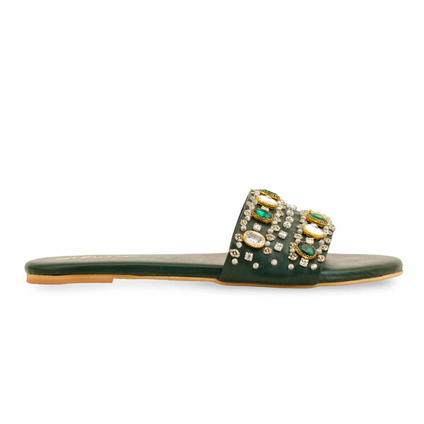 Green Fancy Women Slipper EC0217