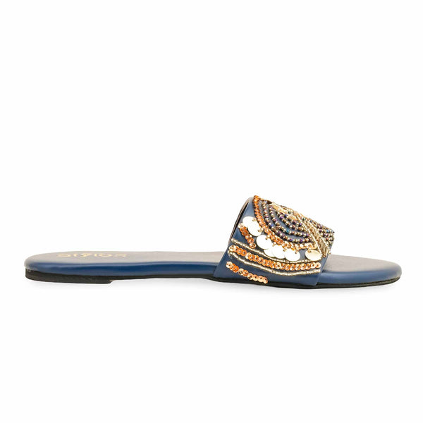 Blue Fancy Women Slipper EC0218