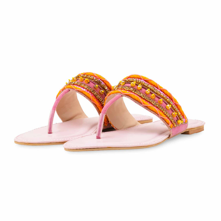 Pink Ethnic Chappal For Ladies EC0229