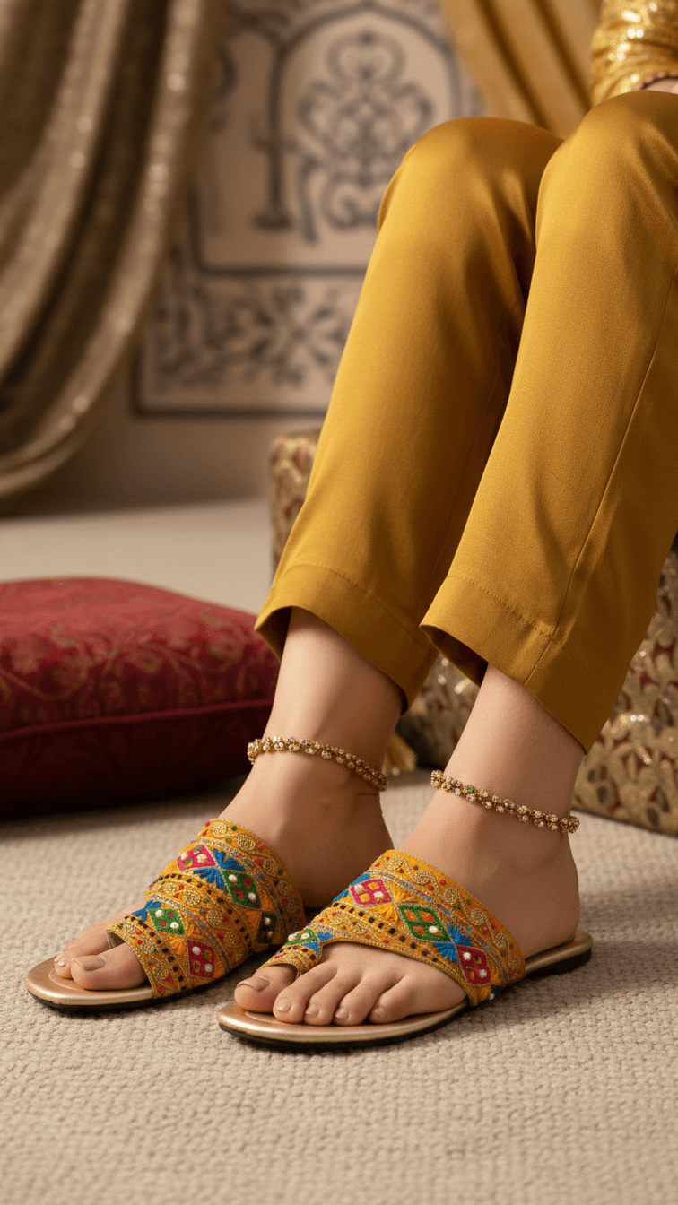 Golden Fancy Chappal EC0230