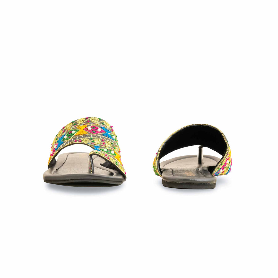 Black Fancy Women Chappal EC0230