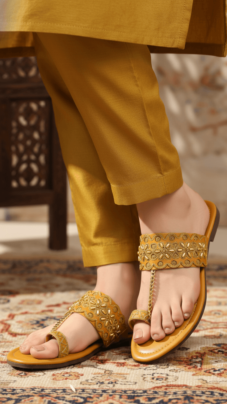 Mustard Formal Women Chappal EC0231
