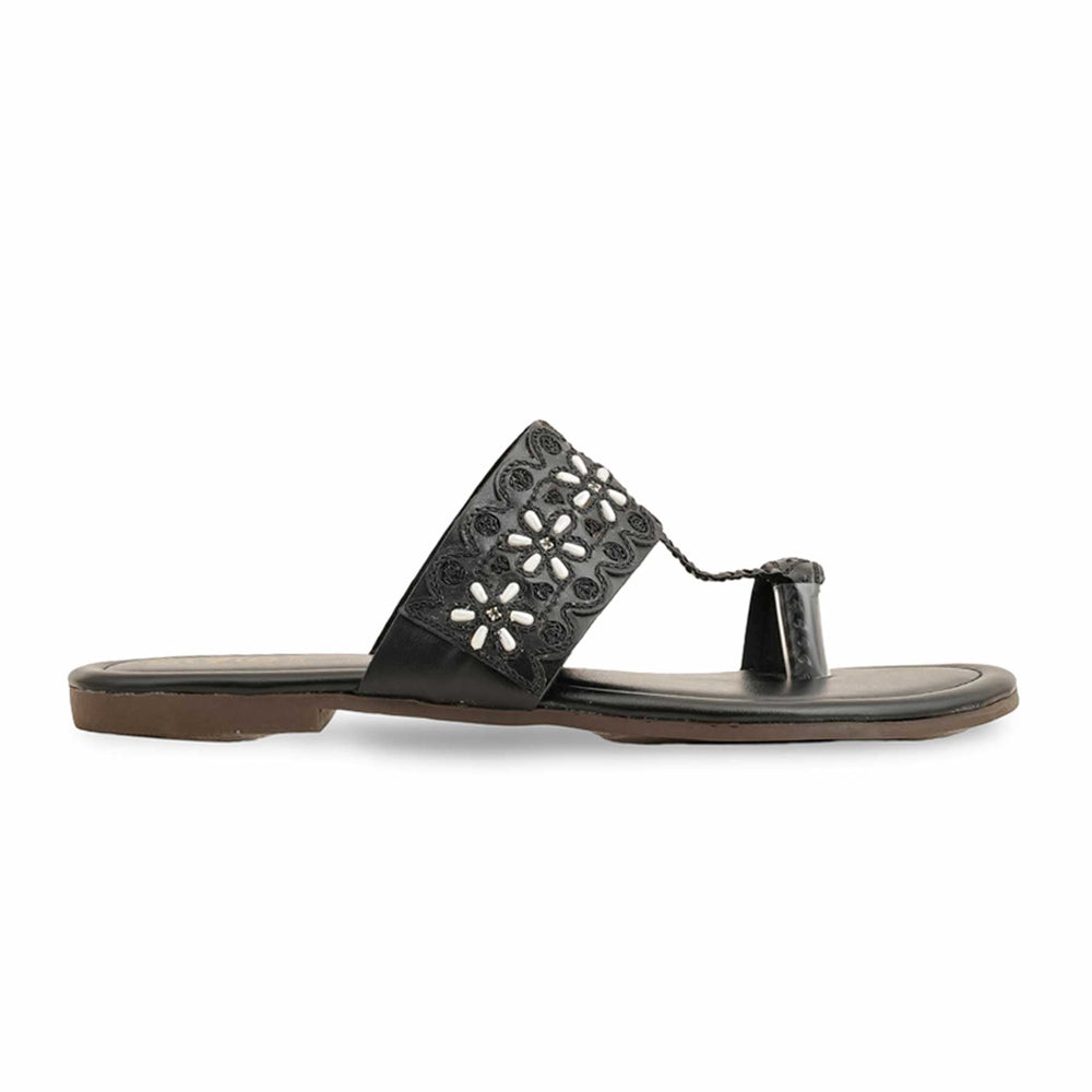 Black Formal Chappal For Women EC0231