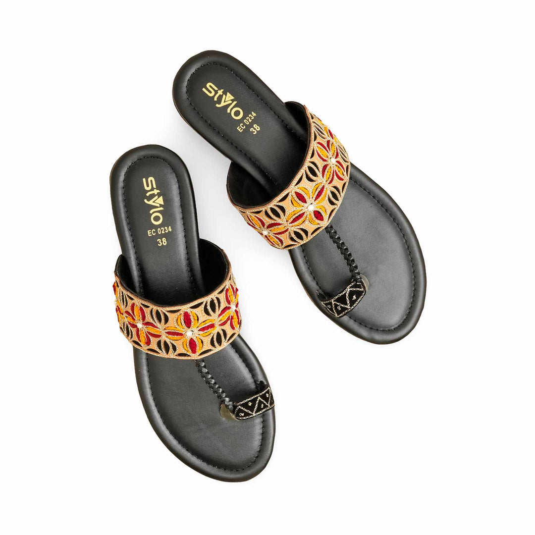 Black Formal Chappal For Ladies EC0234