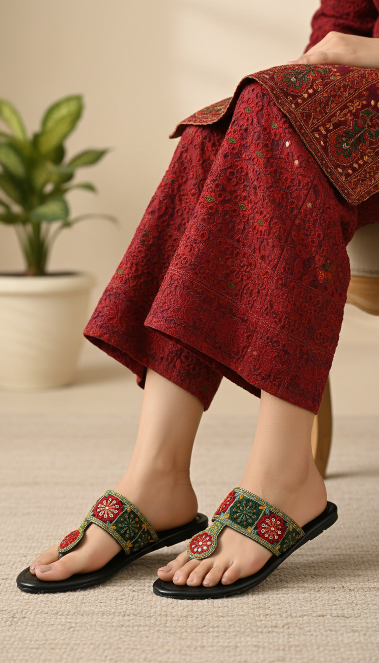 Black Ethnic Chappal EC0235