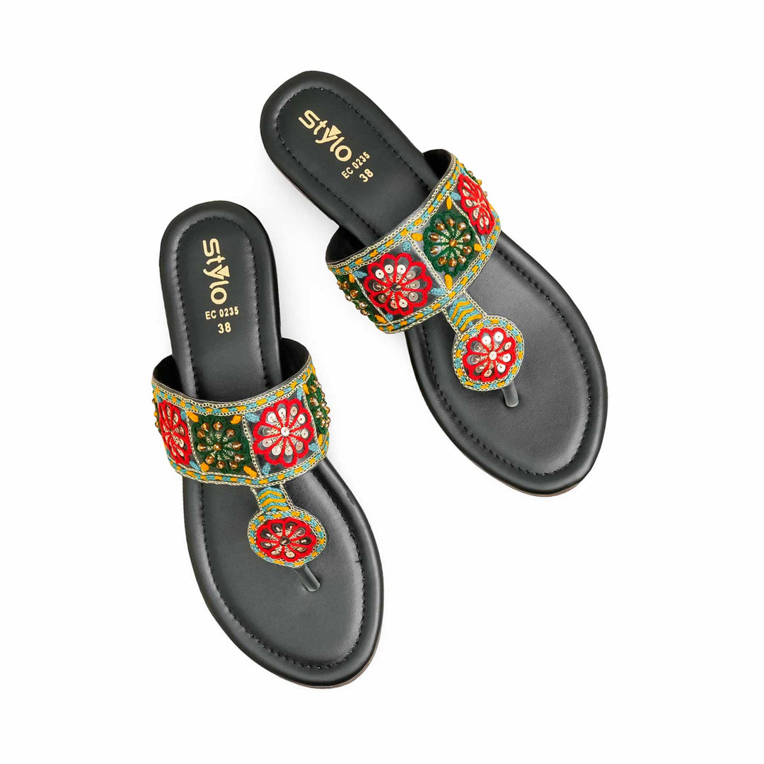 Black Ethnic Chappal EC0235