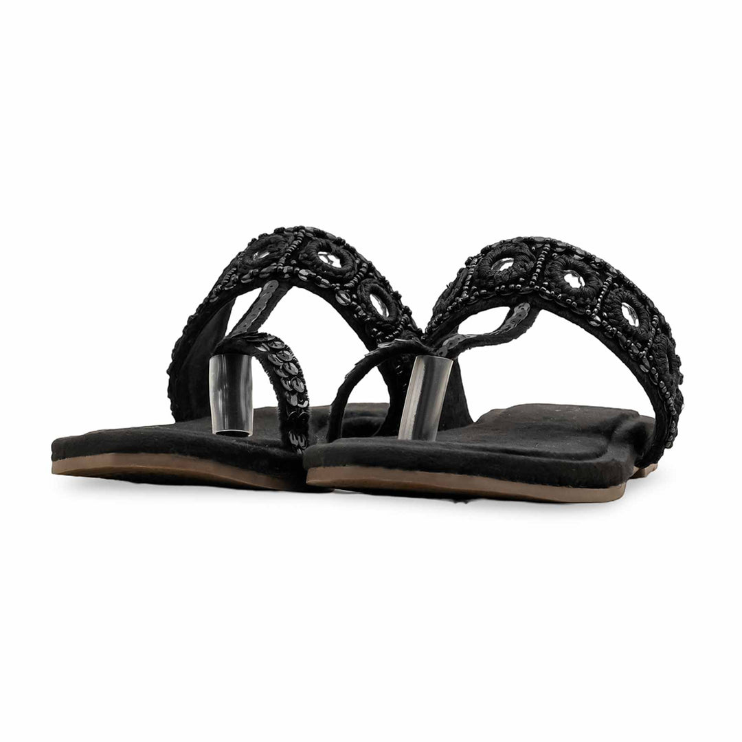 Black Ethnic Chappal For Women EC0236