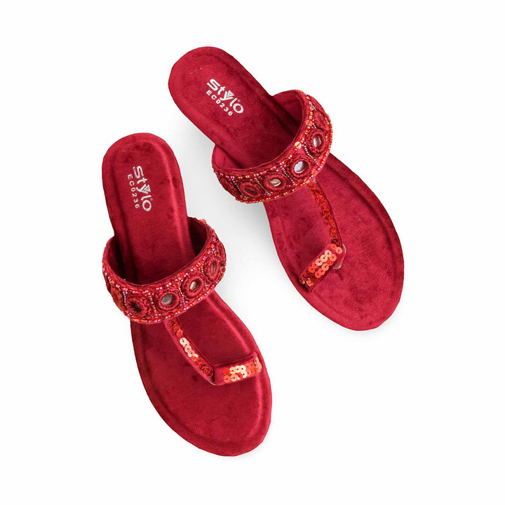 Maroon Ethnic Chappal EC0236