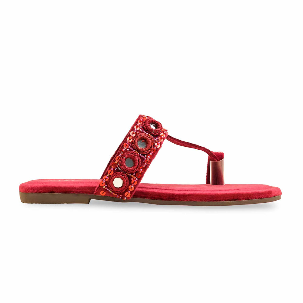 Maroon Ethnic Chappal EC0236