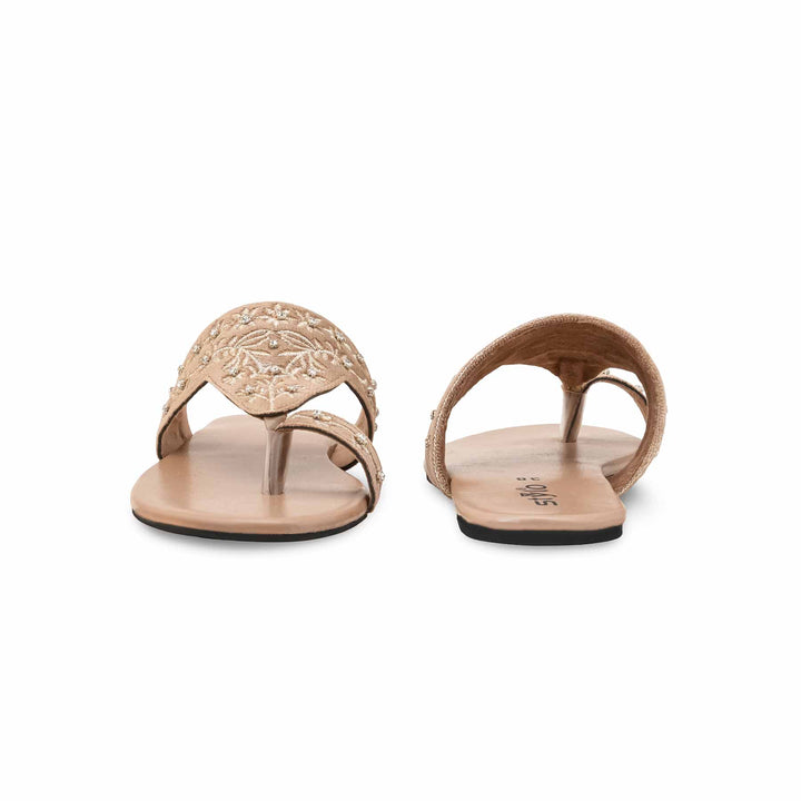 Beige Ethnic Chappal For Women EC0238