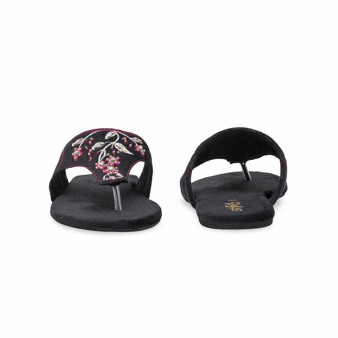 Black Ethnic Chappal For Ladies EC0239