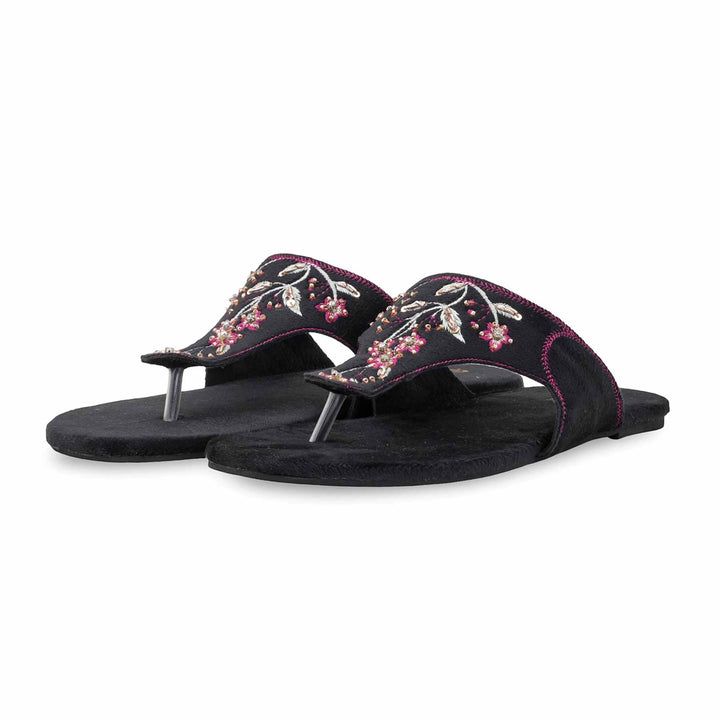 Black Ethnic Chappal For Ladies EC0239