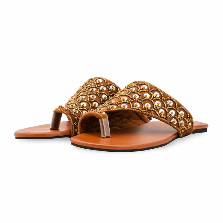 Brown Ethnic Chappal For Ladies EC0241