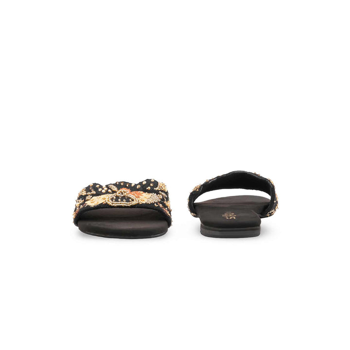 Black Fancy Slipper For Women EC0244