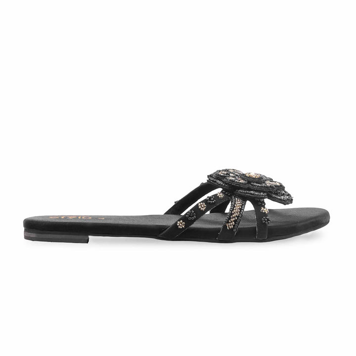 Black Ethnic Slipper For Women EC0245