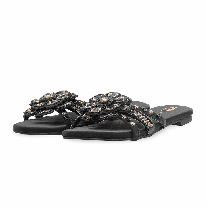 Black Ethnic Slipper For Women EC0245