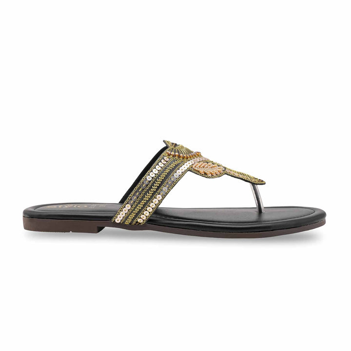 Black Ethnic Chappal For Women EC0251