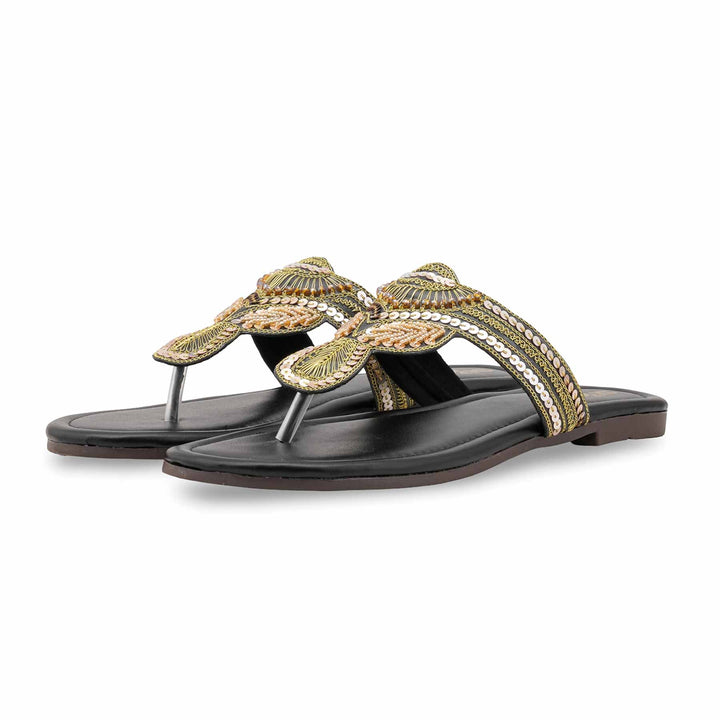 Black Ethnic Chappal For Women EC0251