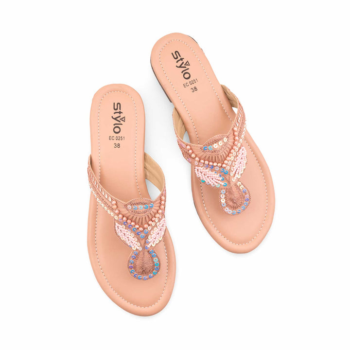 Pink Ethnic Chappal For Women EC0251