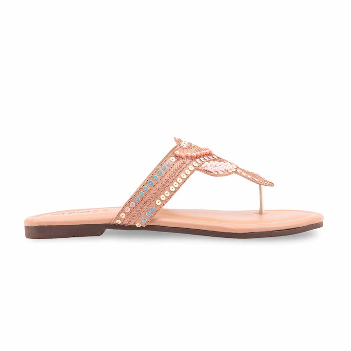 Pink Ethnic Chappal For Women EC0251