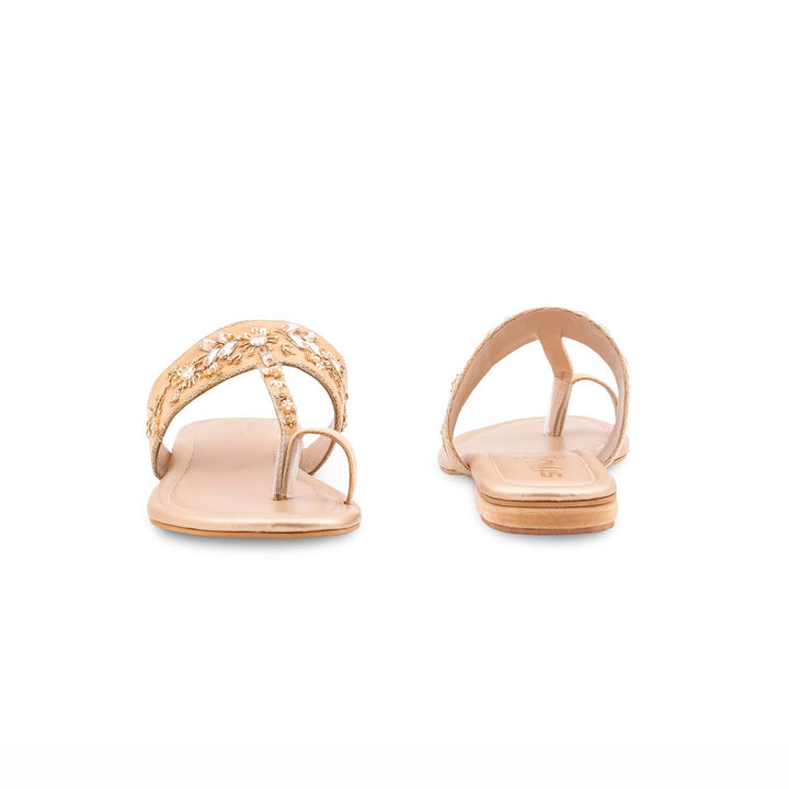 Golden Ethnic Chappal For Women EC0254