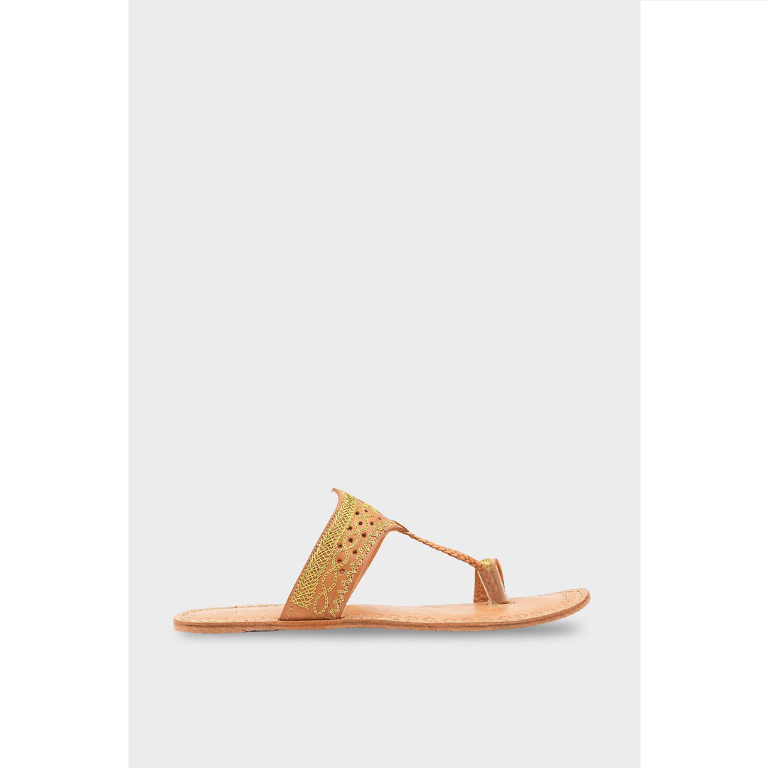 Golden Kolapoori Chappal EC0259