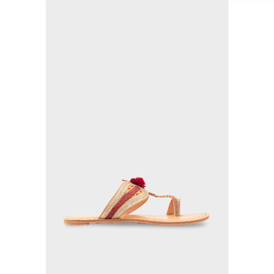 Maroon Kolapoori Chappal EC0260