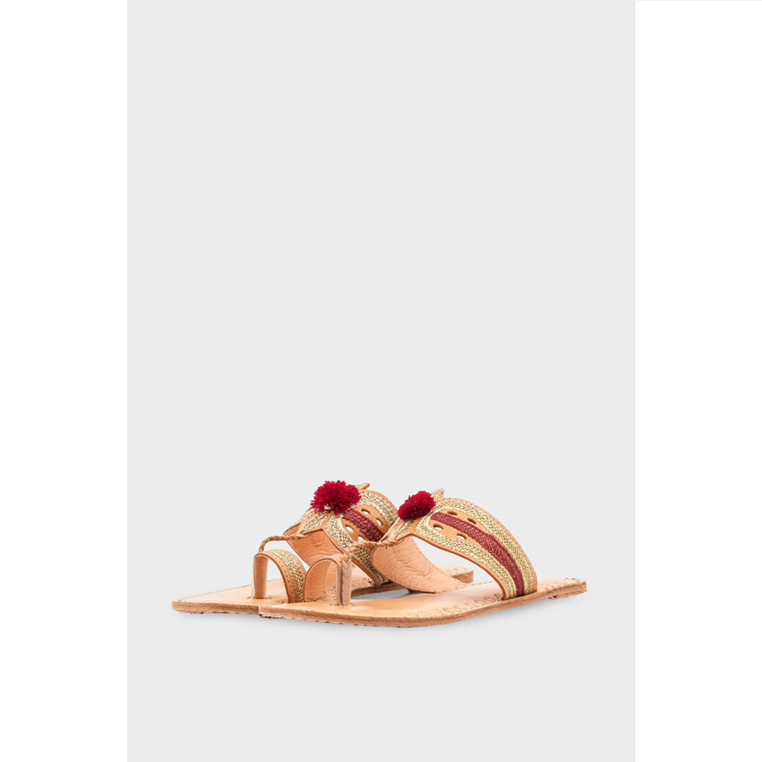 Maroon Kolapoori Chappal EC0260