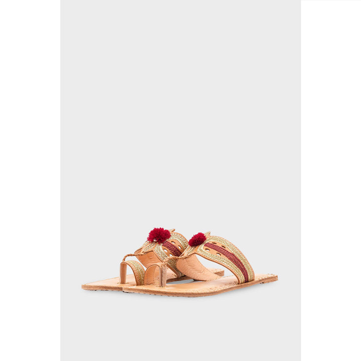 Maroon Kolapoori Chappal EC0260