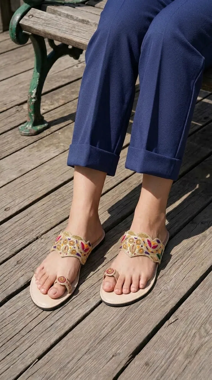 Fawn Casual Chappal For Ladies EC0286