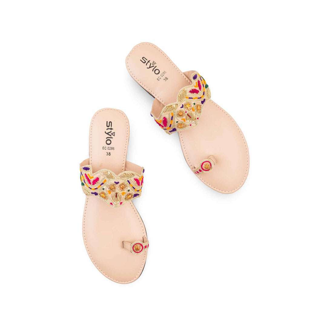 Fawn Casual Chappal For Ladies EC0286
