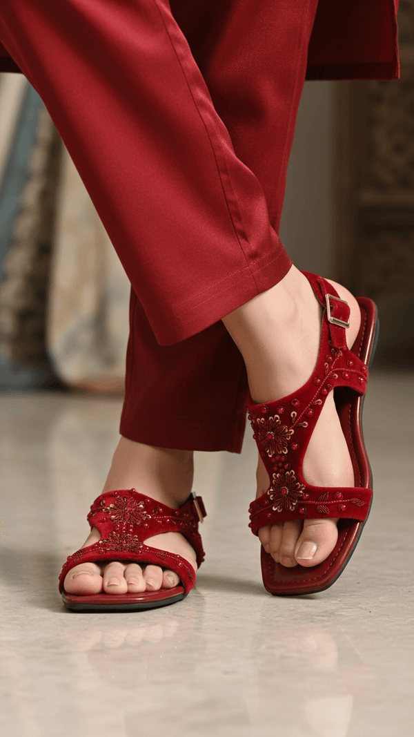 Maroon Chappal Kohaty EC3179